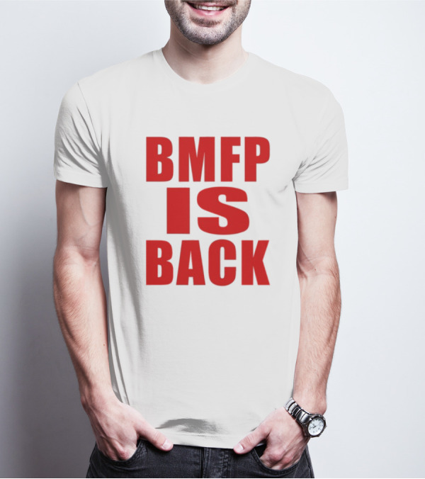 John Nabors BMFP Is Back Text In Bold Red T-Shirt