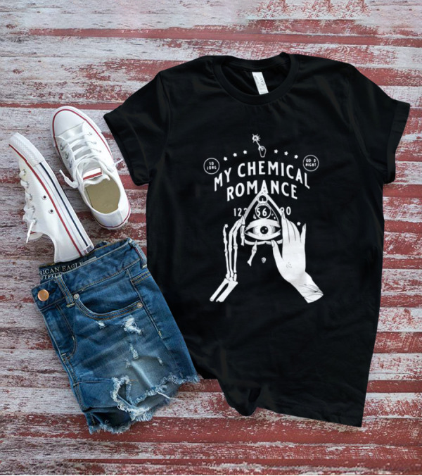 My Chemical Romance Spirit Board So Long Good Night Skeleton Hand Eye T-Shirt