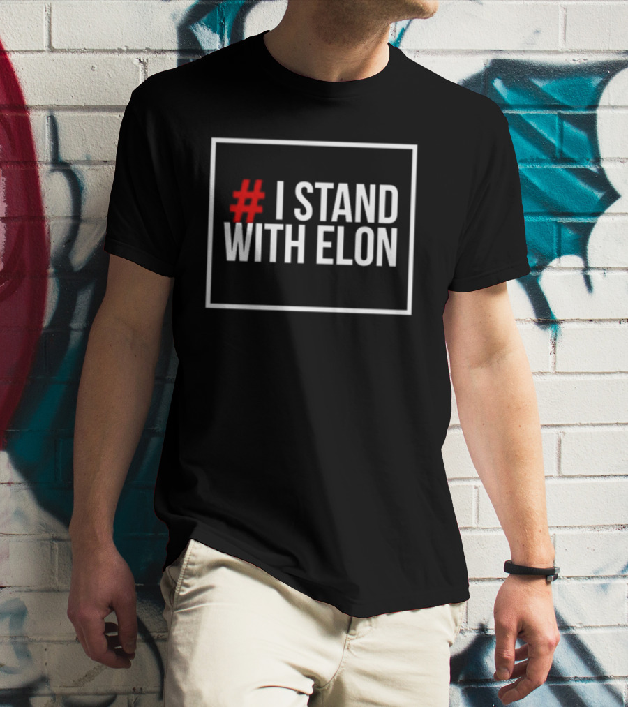 Alphafox78 # I Stand With Elon Hash Symbol T-Shirt