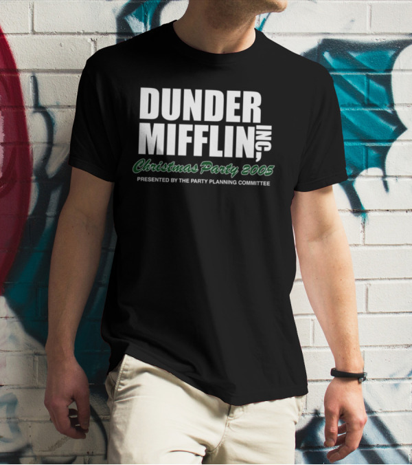 Dunder Mifflin Inc Christmas Party 2005 Presented By The Party Planning Committee Office Event T-Shirt