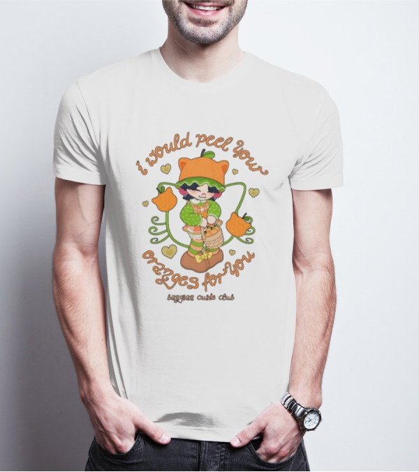 Lizi Bug I Would Peel You Oranges For You Bangtan Cutie Club Playful Orange-Themed Character T-Shirt