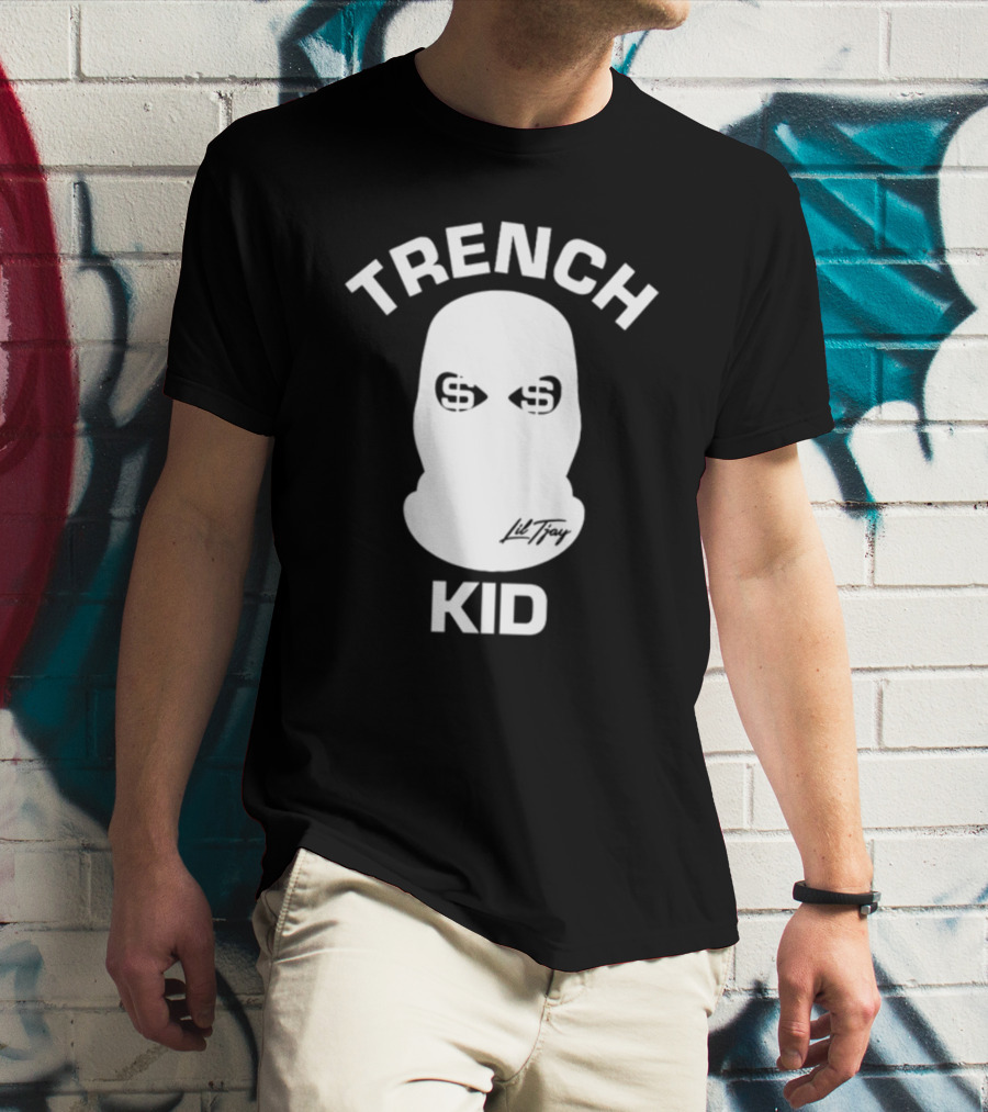 Lil Tray Trench Kid Balaclava Money Eyes T-Shirt
