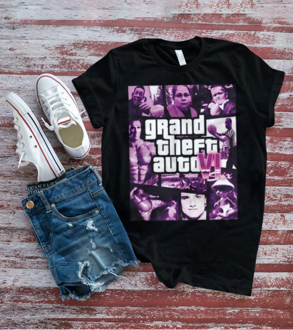 Grand Theft Auto VI Six Galleryno8 Purple Collage T-Shirt