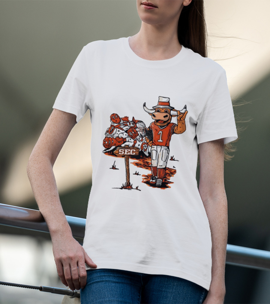 Longhorn Mascot SEC Conference Champs Drawing T-Shirt
