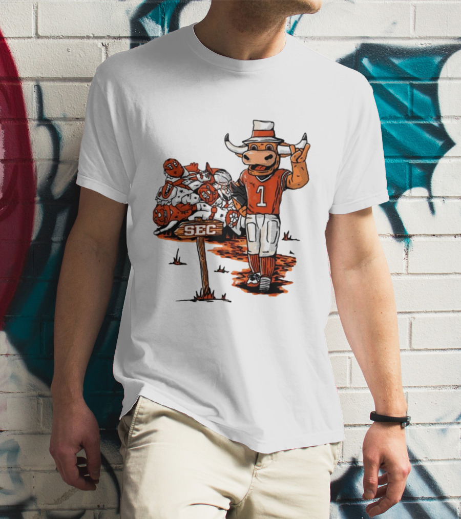 Longhorn Mascot SEC Conference Champs Drawing T-Shirt