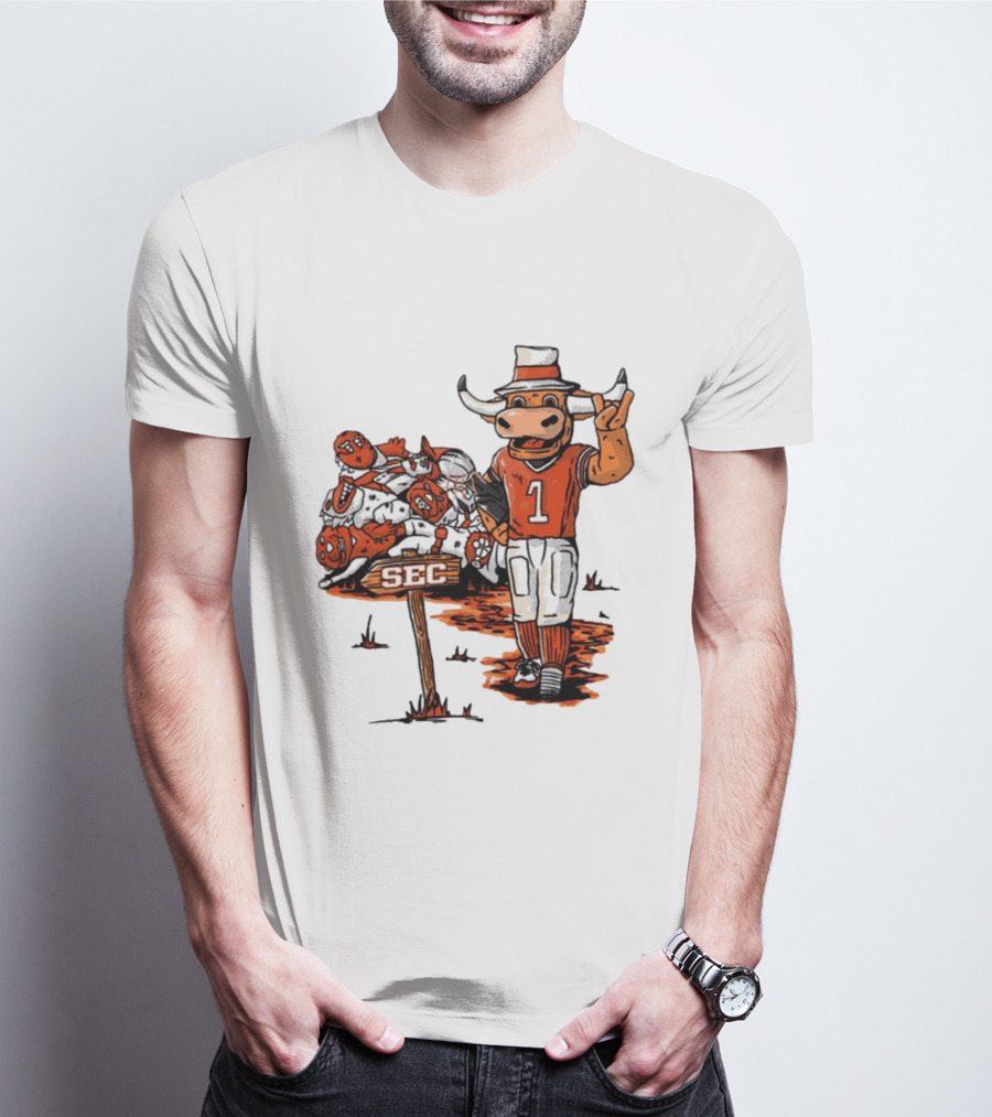 Longhorn Mascot SEC Conference Champs Drawing T-Shirt