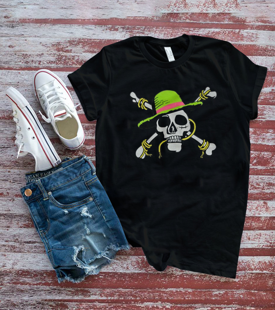 Skull Netfli X One Piece Adventure Luffy Iconic Straw Hat Crossbones T-Shirt