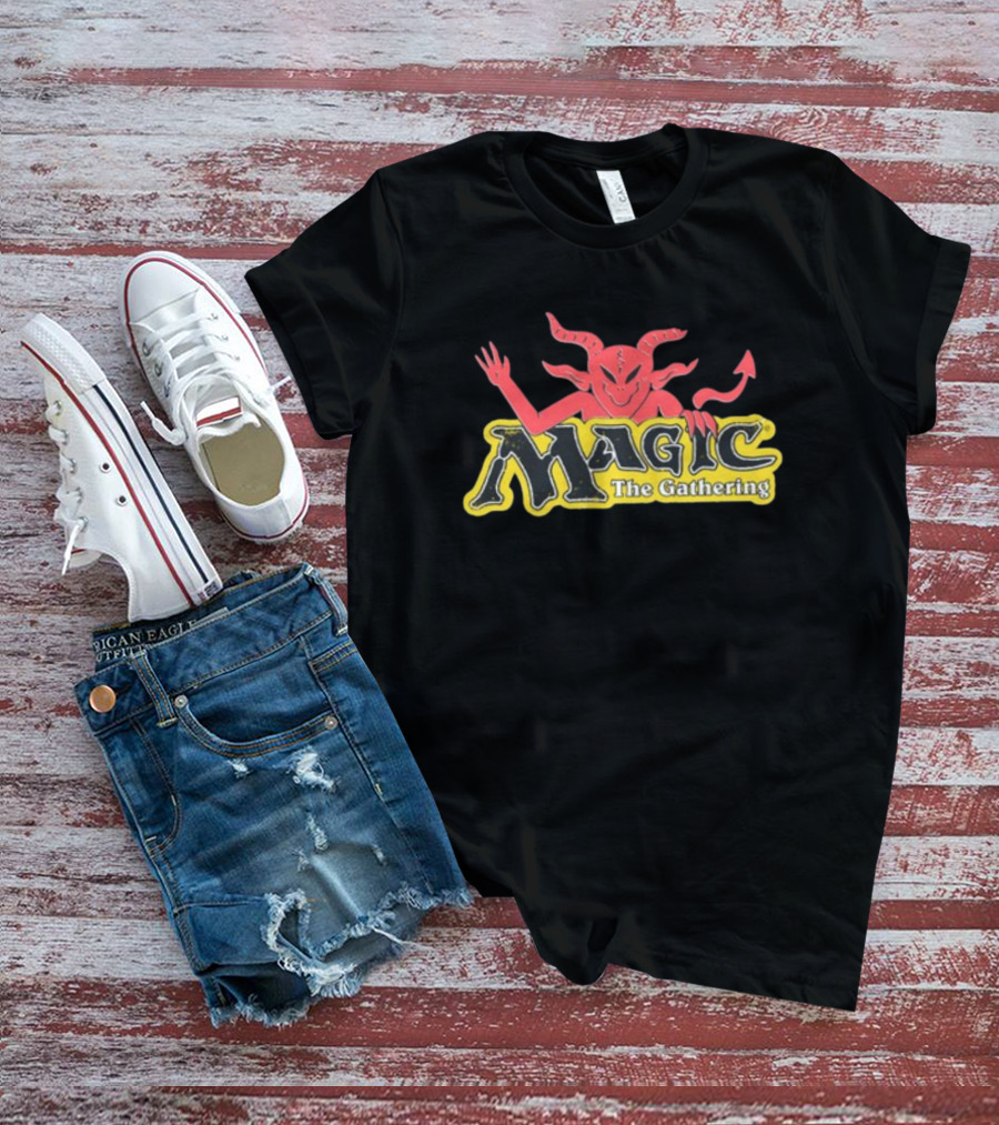 Wizard Of Barge Magic The Gathering Demon Logo Design New T-Shirt