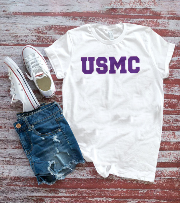James Carville USMC Purple Bold Letters T-Shirt