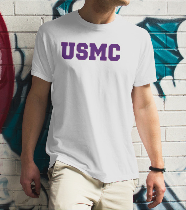 James Carville USMC Purple Bold Letters T-Shirt
