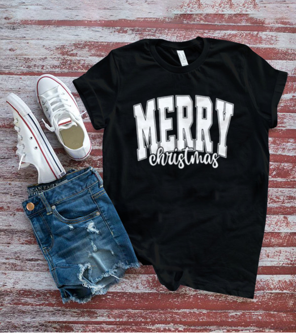 Merry Christmas Simple Classic Bold Festive Text T-Shirt