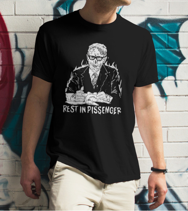 Punkwithacamera Rest In Pissenger Skeleton Suit Flames T-Shirt