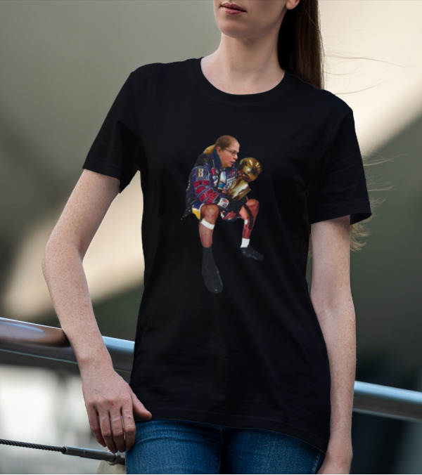 Gail Lewis Holding Championship Trophy Iconic Basketball Jacket T-Shirt