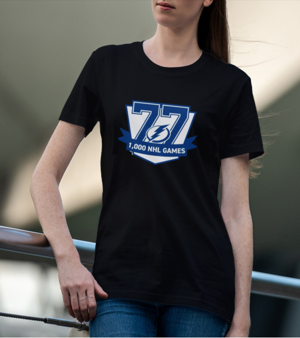 Gabby Shirley Victor Hedman 77 1,000 NHL Games T-Shirt