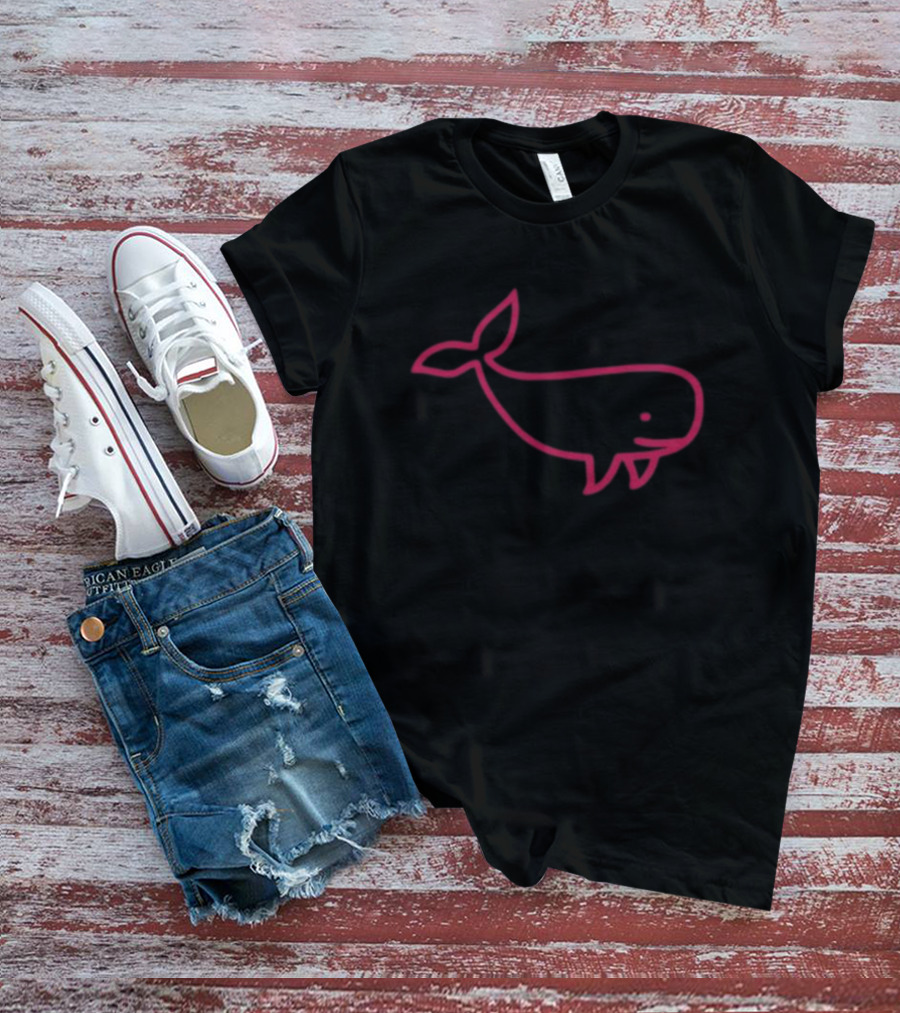 Awhalefact Big Whale Line Drawing T-Shirt