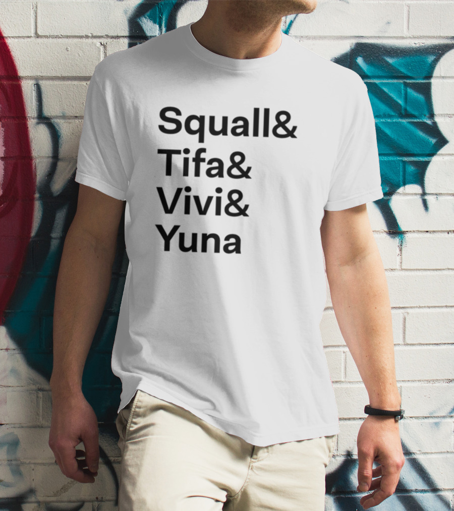 Squall Tifa Vivi Yuna Final Fantasy Character Names T-Shirt