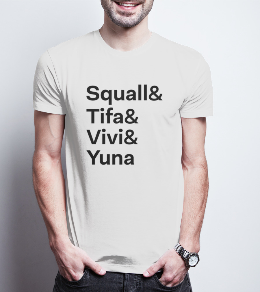 Squall Tifa Vivi Yuna Final Fantasy Character Names T-Shirt