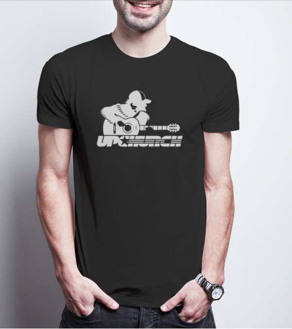 Upchurch Acoustic Guitar Player Silhouette With Star Text T-Shirt