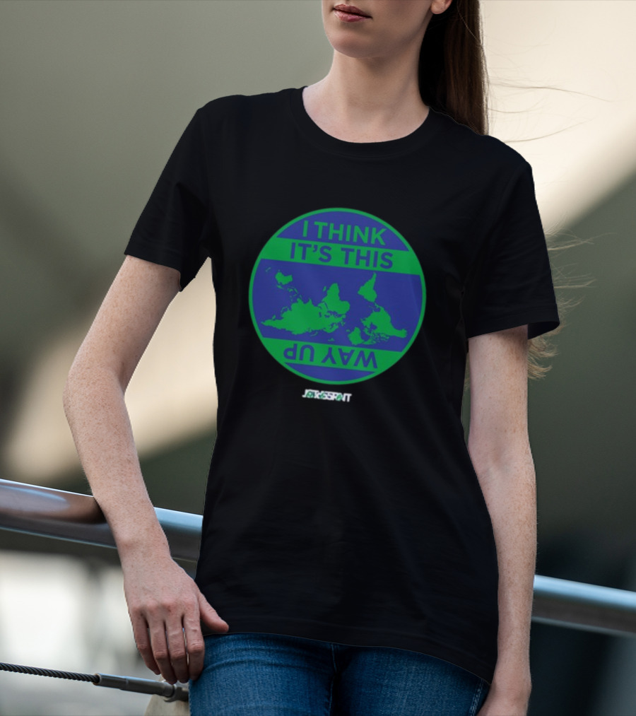 Jacksprat I Think It's This Way Up Green Blue Map T-Shirt