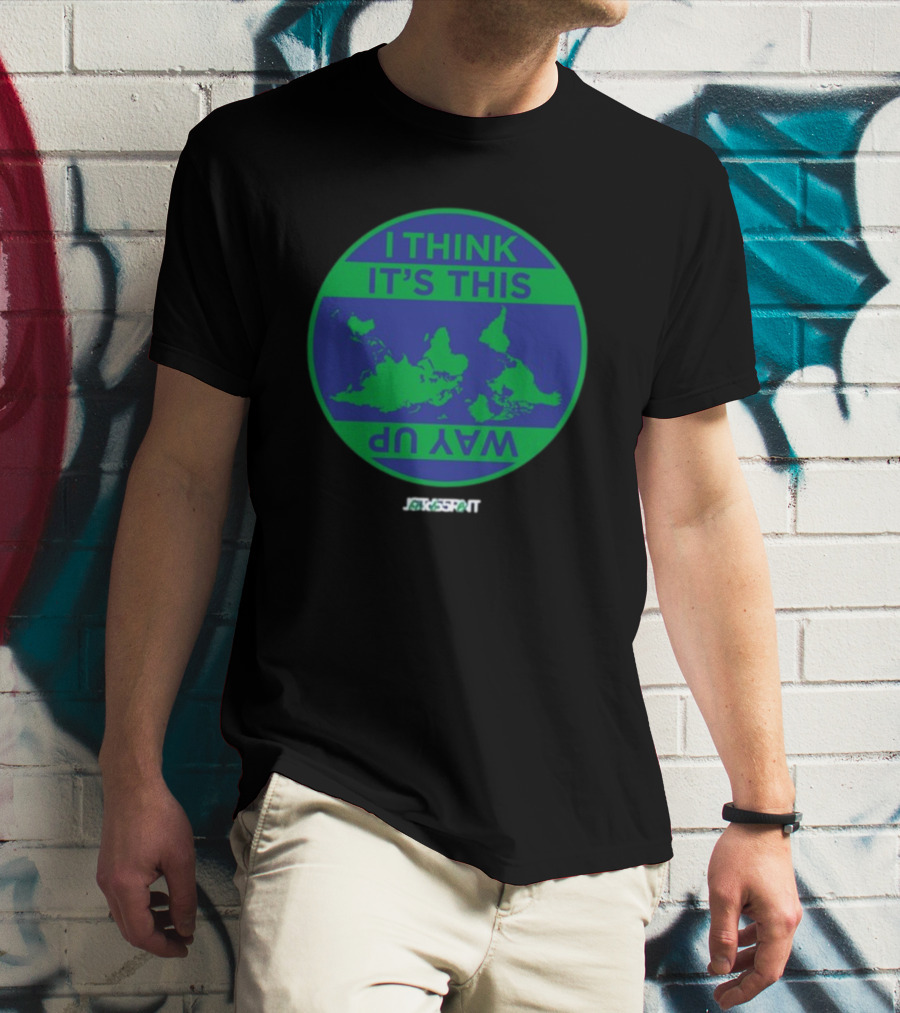 Jacksprat I Think It's This Way Up Green Blue Map T-Shirt
