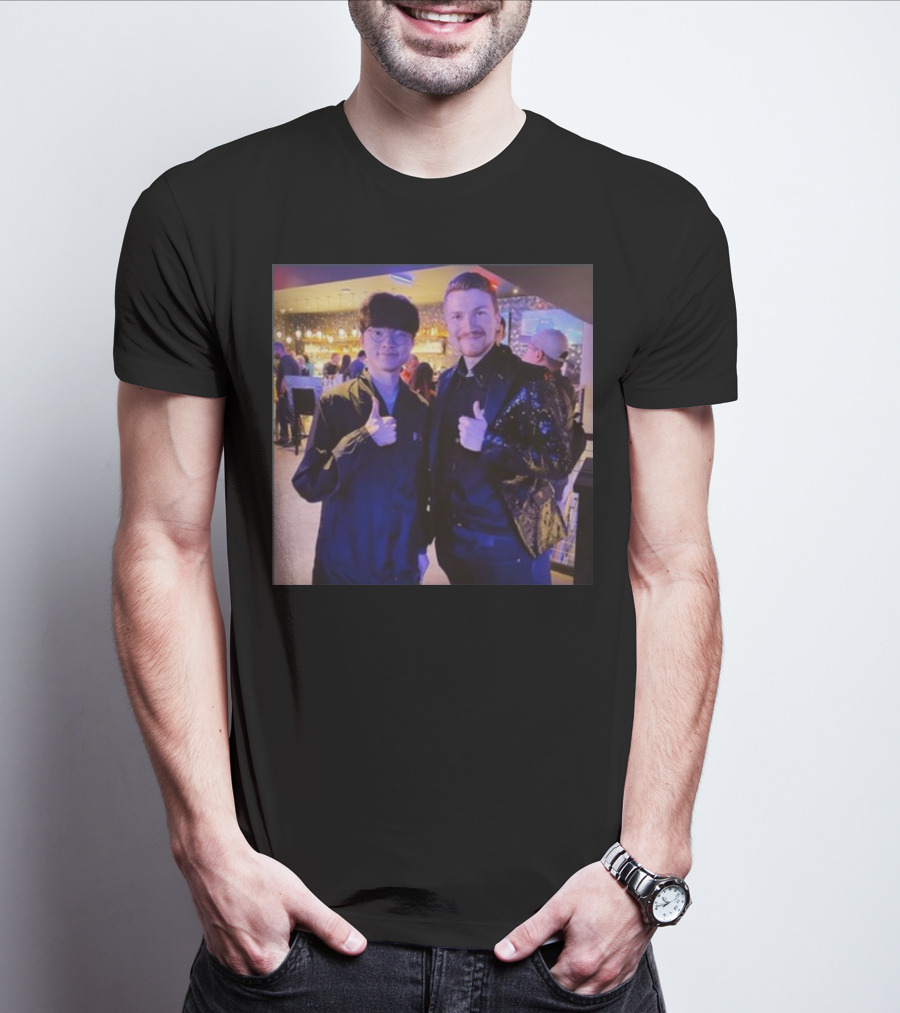 Fabian Mallant With Faker Thumbs Up Photo T-Shirt