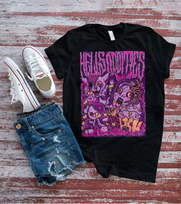 Hells Oddities Creepy Doll Zombie Cupcake Cat Monster Bits N' Pieces T-Shirt