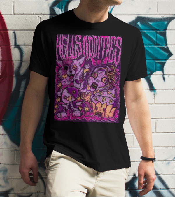 Hells Oddities Creepy Doll Zombie Cupcake Cat Monster Bits N' Pieces T-Shirt