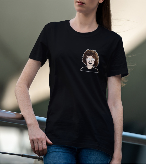 Nelson Neumann Cartoon Character With Curly Hair T-Shirt