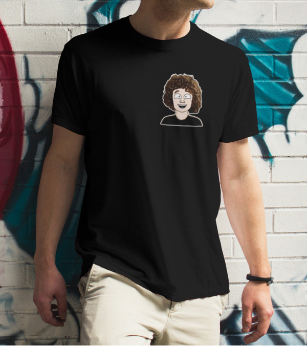 Nelson Neumann Cartoon Character With Curly Hair T-Shirt