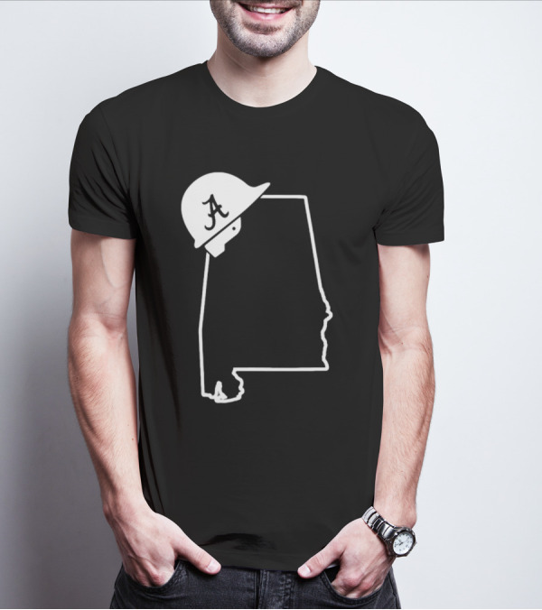 Alabama State Outline With Safety Helmet Featuring A T-Shirt