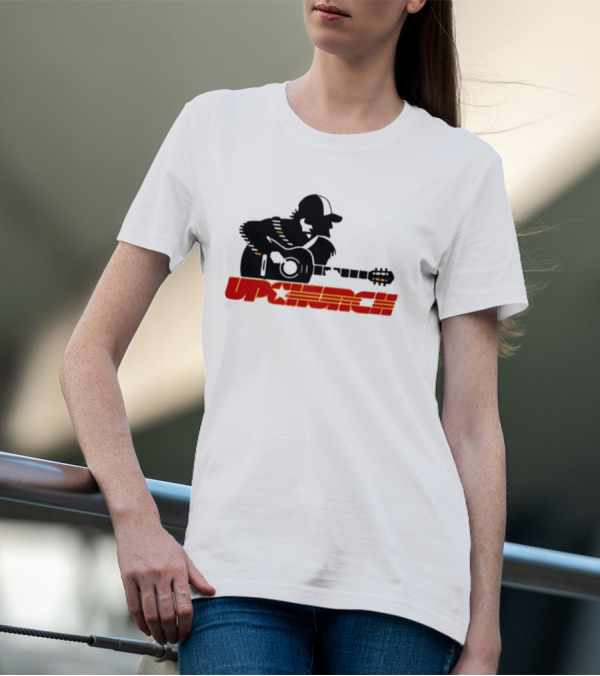 Upchurch Yellow Black Red Silhouette Guitar Player T-Shirt