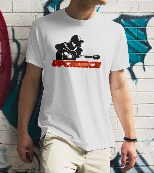 Upchurch Yellow Black Red Silhouette Guitar Player T-Shirt