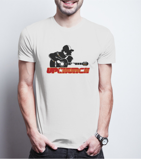 Upchurch Yellow Black Red Silhouette Guitar Player T-Shirt