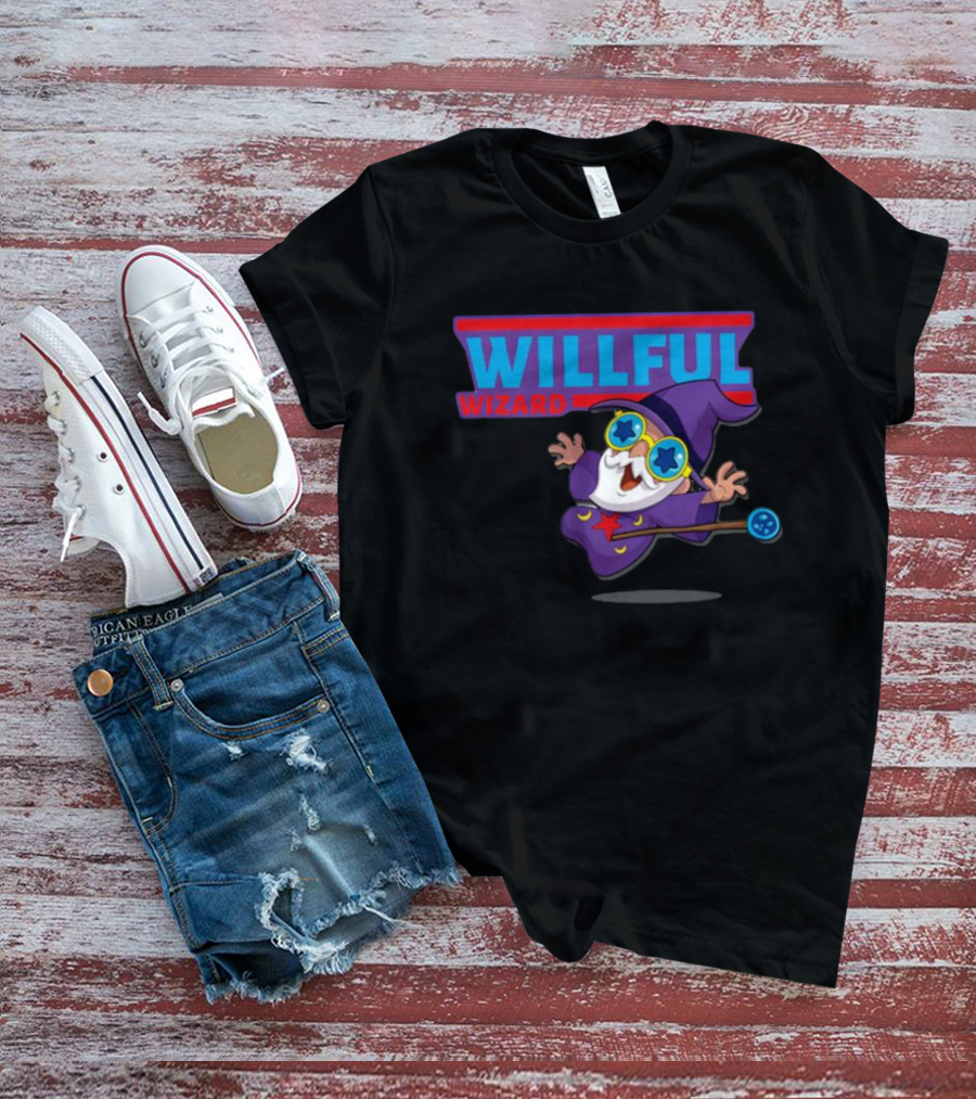 Veefriends Willful Wizard Character Starry Eyed Purple Cloak Wand T-Shirt