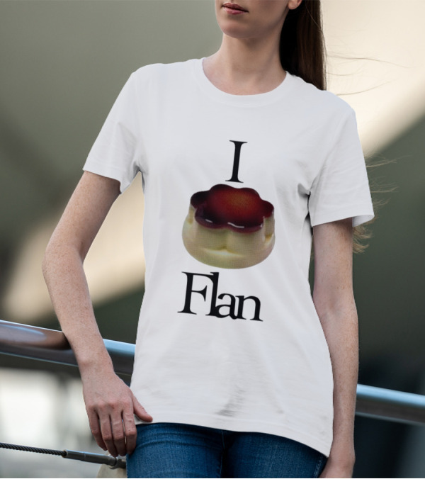 Cybermrcury I Love Flan Dessert Icon With Text Flan T-Shirt