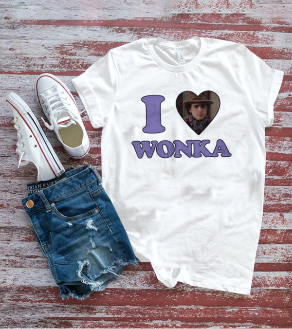 Mustardyardpress I Heart Wonka Hat And Scarf Character Image T-Shirt