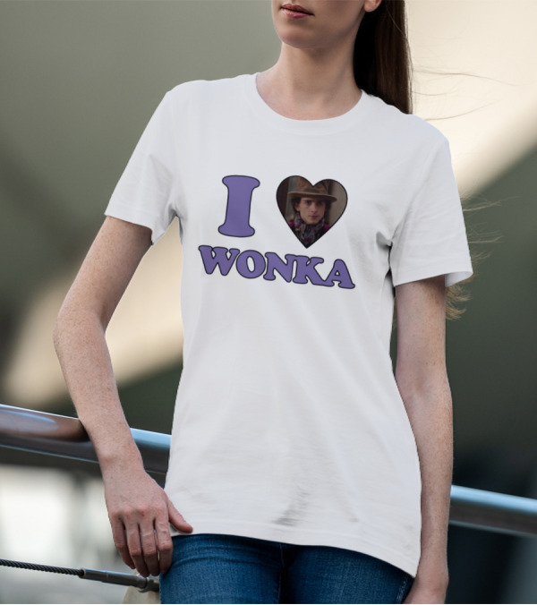 Mustardyardpress I Heart Wonka Hat And Scarf Character Image T-Shirt