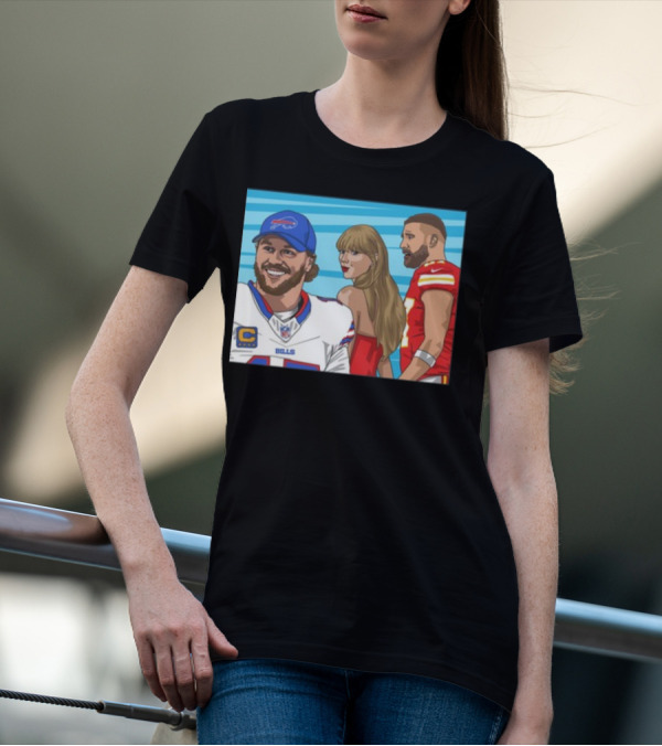 Carlcordesart Distracted Girlfriend Buffalo Bills Kansas City Chiefs T-Shirt