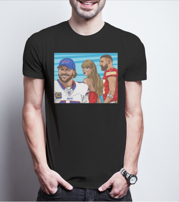 Carlcordesart Distracted Girlfriend Buffalo Bills Kansas City Chiefs T-Shirt