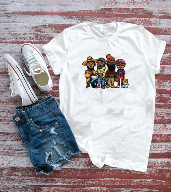 Lolwtferic Hipster Outfit Cartoon Crew With Dog T-Shirt