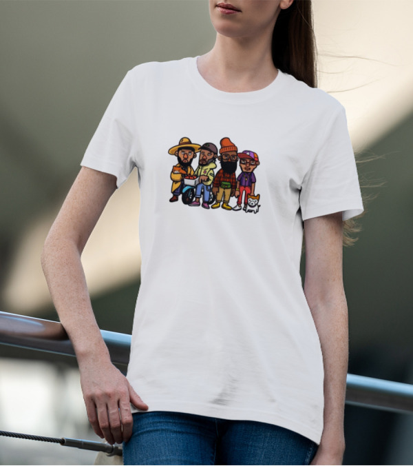 Lolwtferic Hipster Outfit Cartoon Crew With Dog T-Shirt