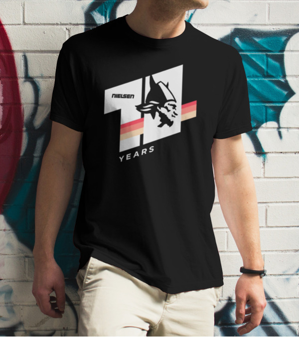 Nielsen Racing Viking Logo 71 Years Retro Stripes T-Shirt