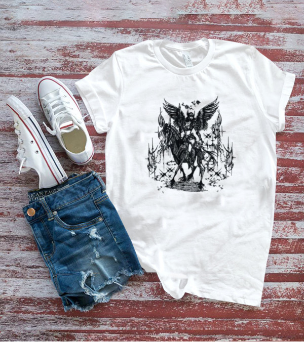 Valkyrae Skyfall Angelic Warrior On Horseback T-Shirt