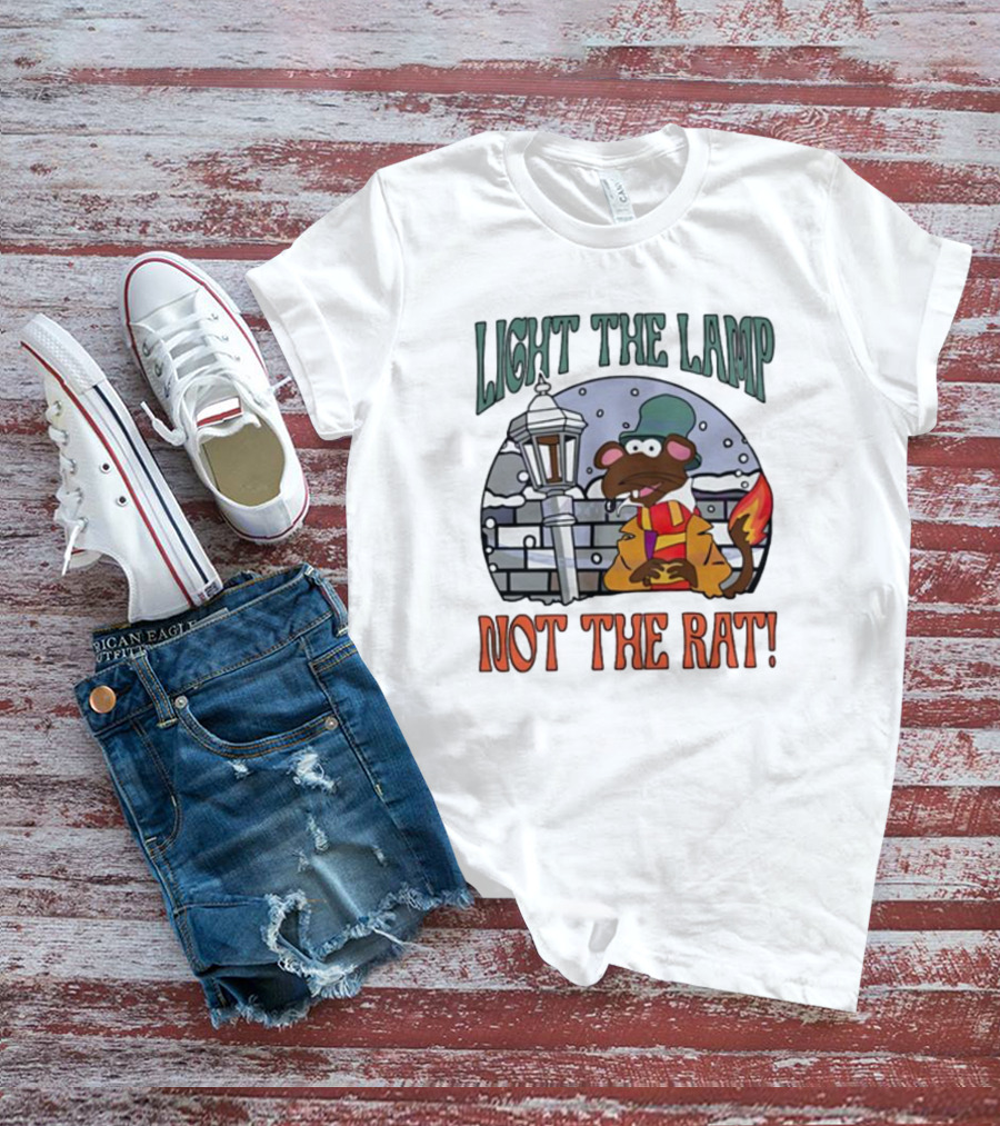 Light The Lamp Not The Rat Christmas Mouse Winter Scene T-Shirt