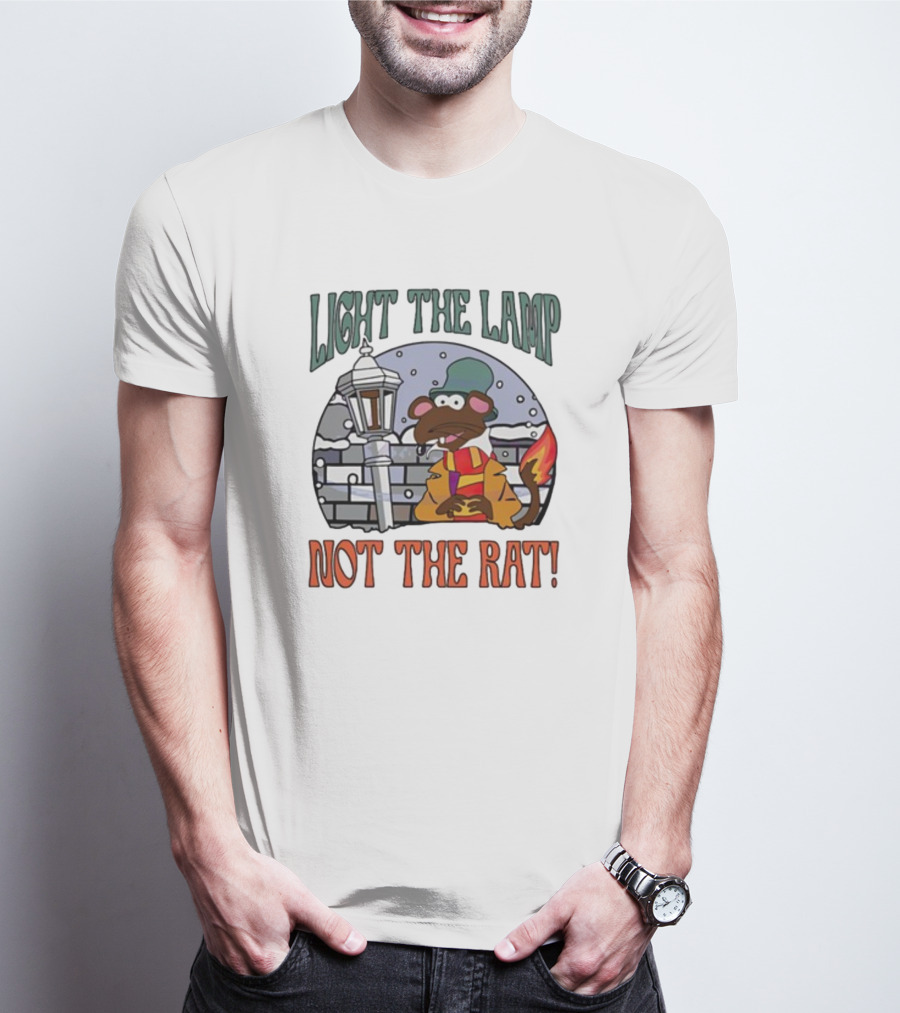 Light The Lamp Not The Rat Christmas Mouse Winter Scene T-Shirt