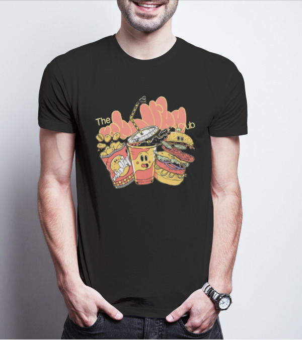 The Unhealthy Club Fast Food Cartoon Characters T-Shirt