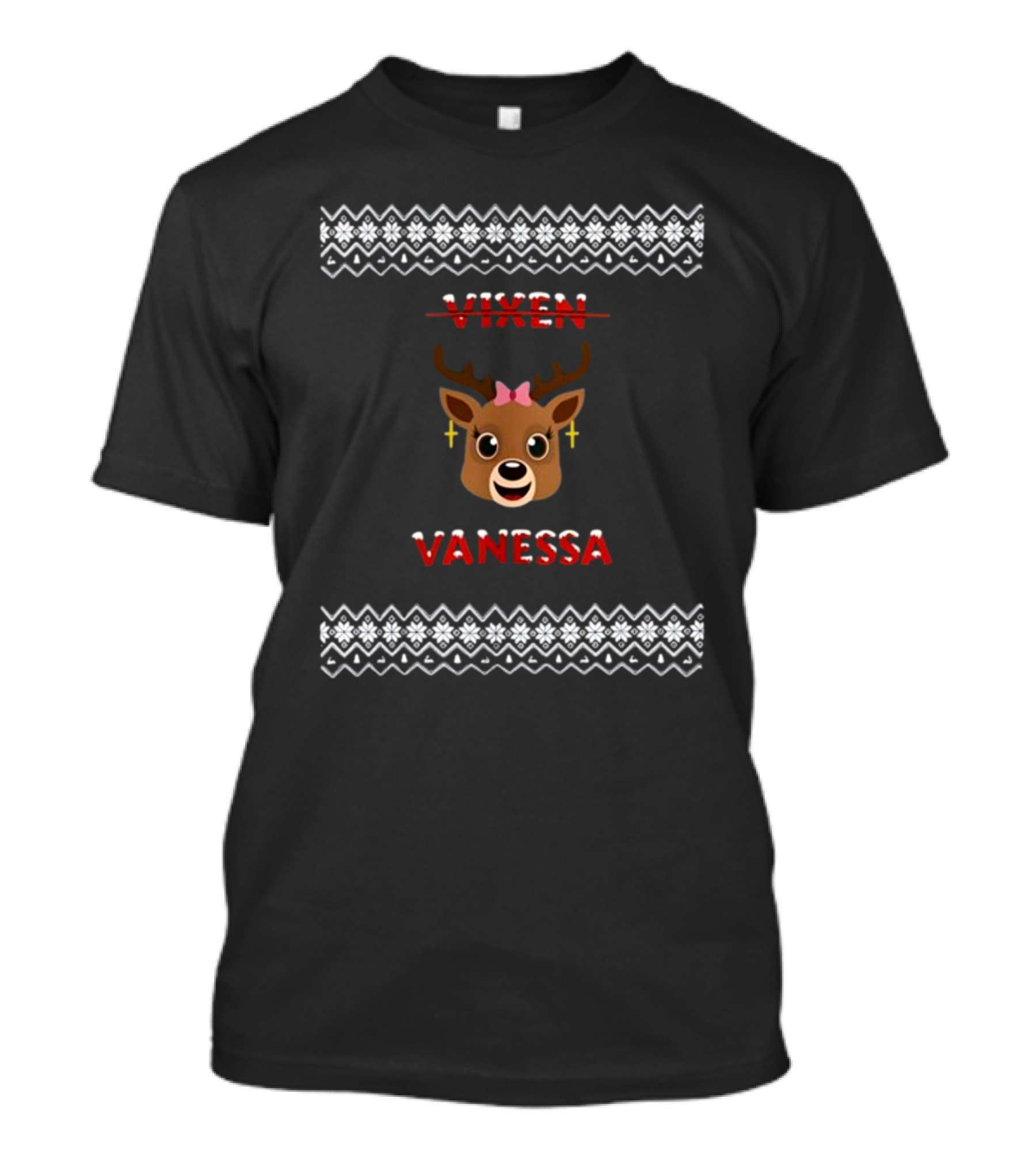 Mrs Claus Vanessa Reindeer Christmas T-Shirt