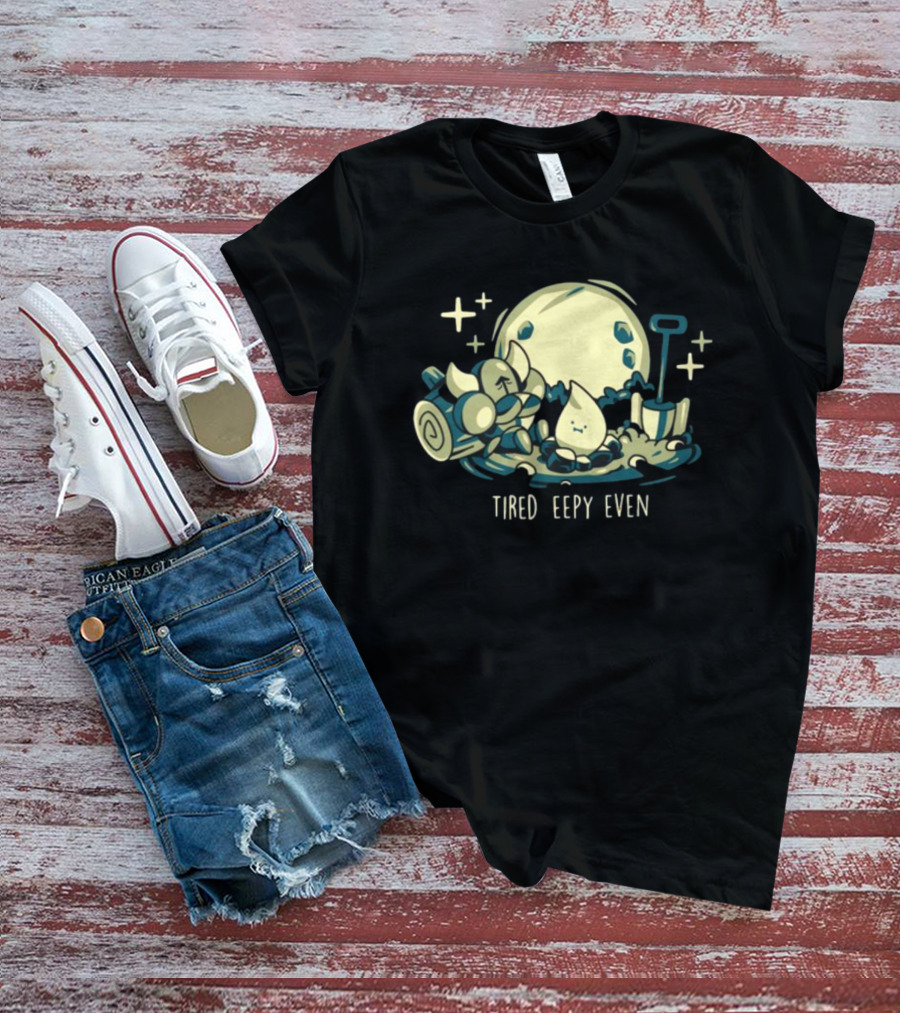Tired Eepy Even Sleepy Characters Under Moonlit Sky T-Shirt