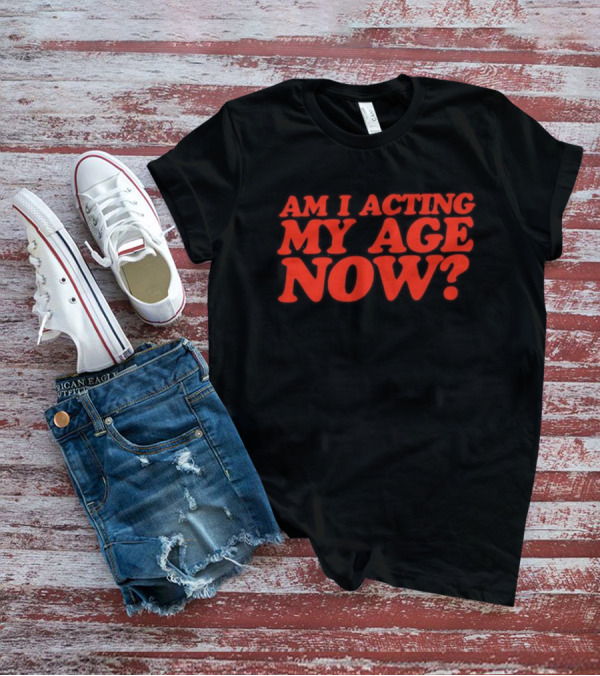 Am I Acting My Age Now Bold Red Question T-Shirt