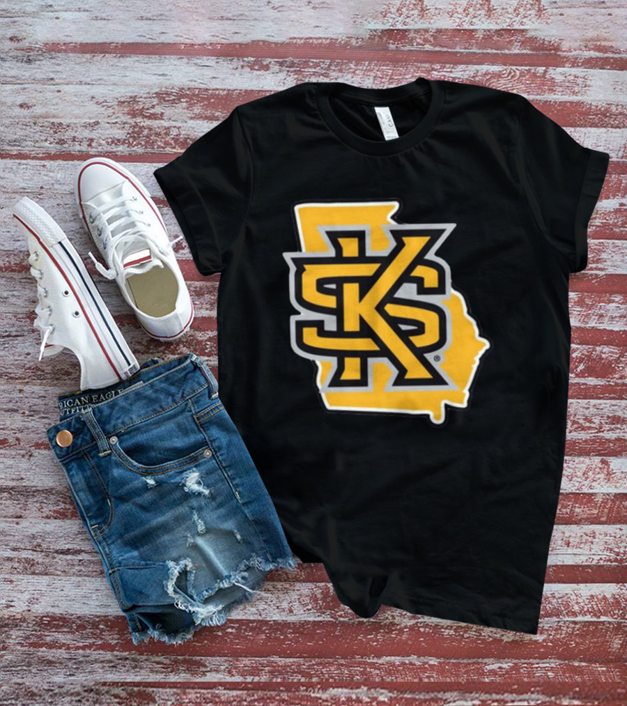 Kennesawfifty1 KS Letter Overlay On Georgia Shape T-Shirt